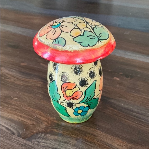 Vintage Other - Vintage Wooden Mushroom - Russian trinket box